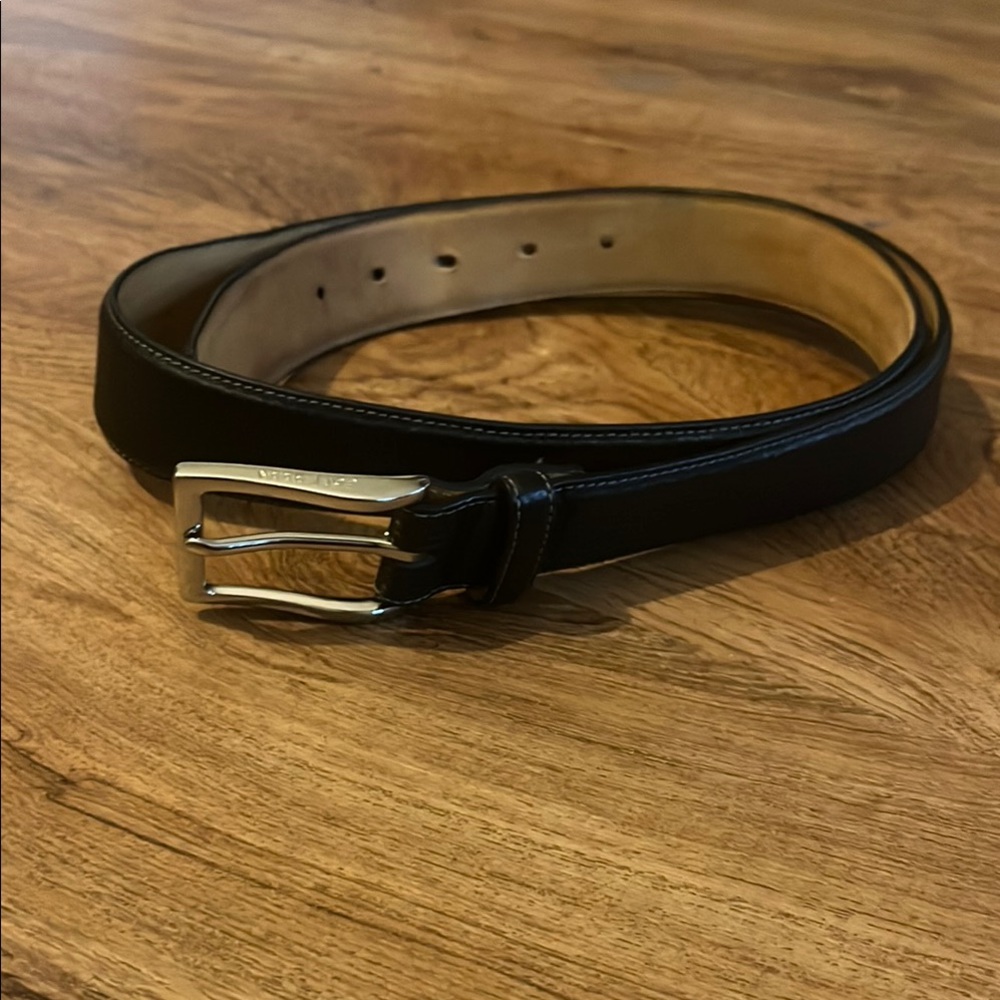 Elegant Cole Haan Black Leather Men's Belt